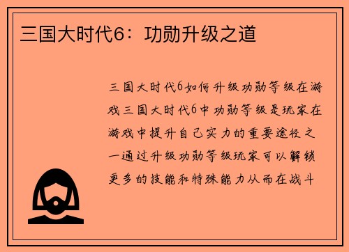 三国大时代6：功勋升级之道